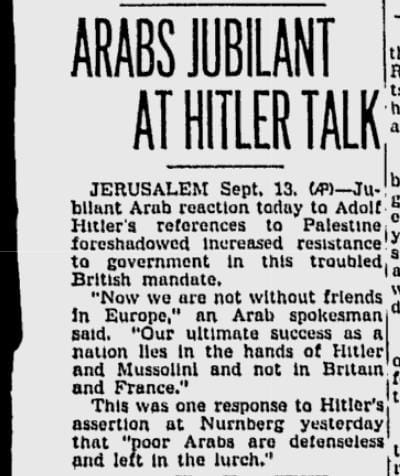 Arabs Jubilant At Hitler Talk. AP Sep.13.1938[271]